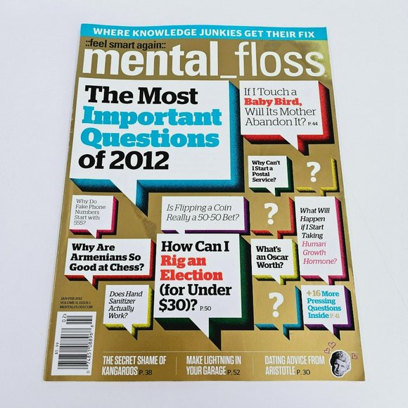 Mental Floss Magazine January February 2012 Most Important Questions Knowledge - Picture 1 of 5